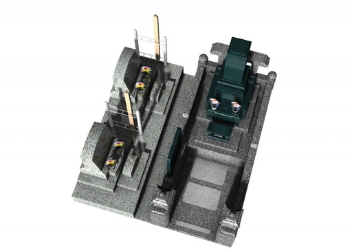 仲良く二軒分が並んだ洋型デザインのお墓｜デザイン墓石・お墓の購入・販売なら茨城県の山﨑石材店